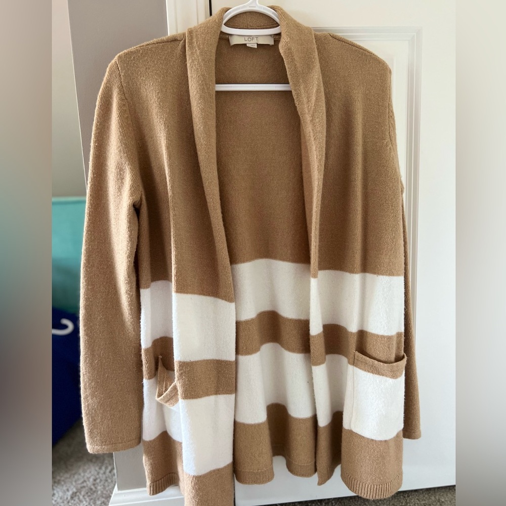 Loft color block cardigan sweater